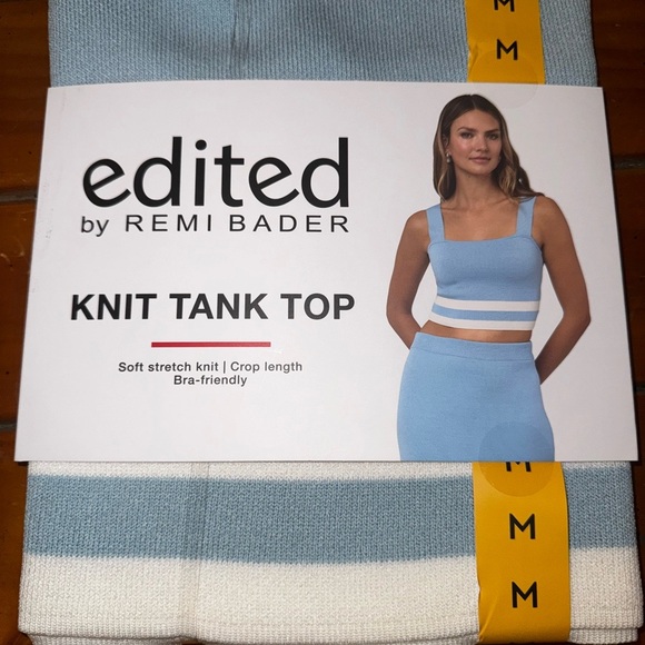 Edited by Remi Bader Blue Knit Tank Top - Picture 13 of 16